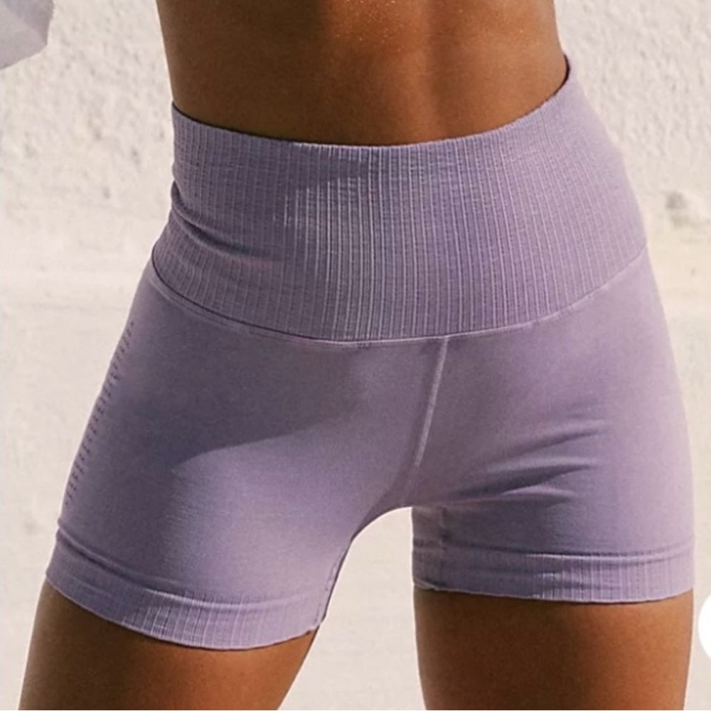 FPM Lavender High-Waist Workout Shorts